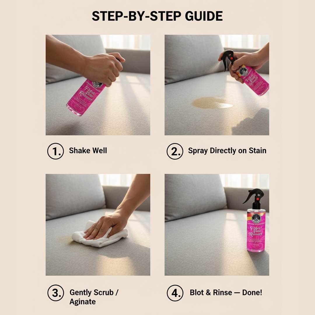 Three Guys Fabric Stain Remover 250ml Fast Acting Cleaner For Carpets Upholstery And Fabric - Image 3