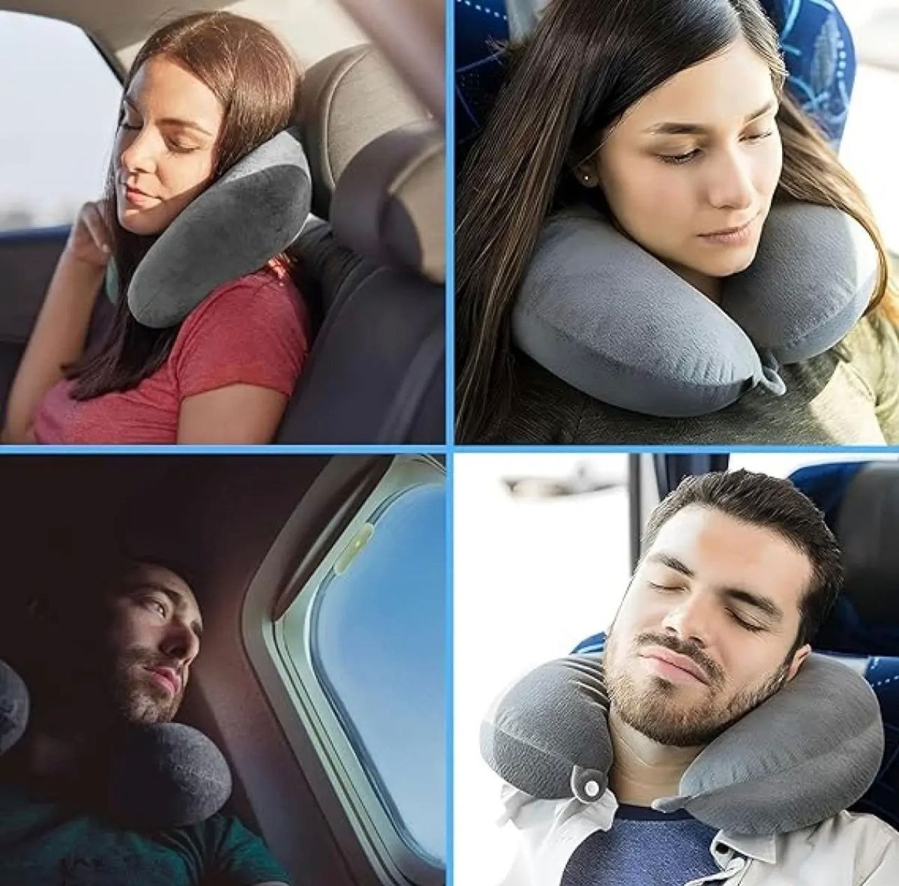H HOMEWINS 100% Pure Memory Foam Travel Pillow – Soft Neck & Head Support Cushion for (Random Color) - Image 4