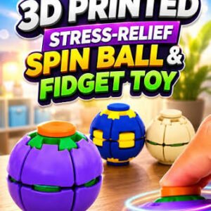 Rotatable 3D Printed Fidget Spinner Ball Push Pop Finger Gyro Sphere Hard Plastic Stress (Random Color)