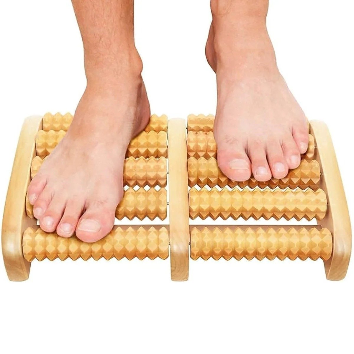 Traditional Wooden Roller Foot Massager Durable Natural Wood Design For Relaxation Stress - Image 4