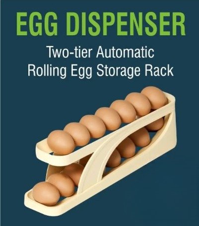 15 Egg Storage Box Rolling Design Space Saving PP Refrigerator Organizer Multi Layer Egg Holder (Random Color)