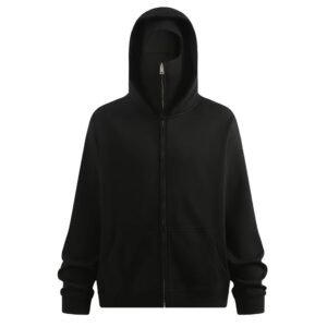 Balaclava Winter Zipper Hoodie – Warm Face & Neck Protection