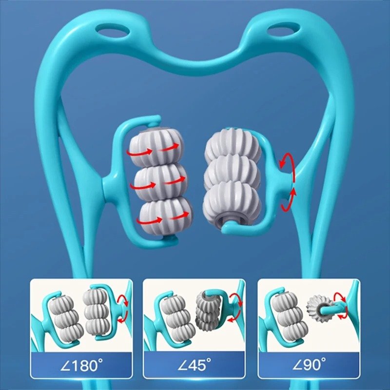 6 Wheel Pressure Point Neck Massager Relieve Neck, Back And Shoulder Pain (Random Color) - Image 2