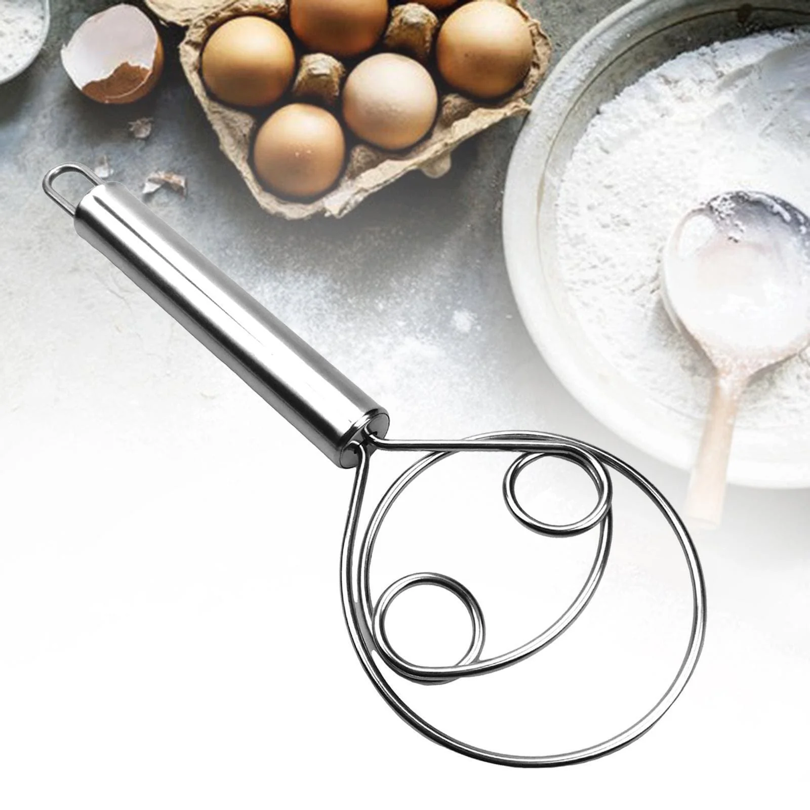 Manual Non Stick Steel Flour Cream Mixer Beater - Image 6