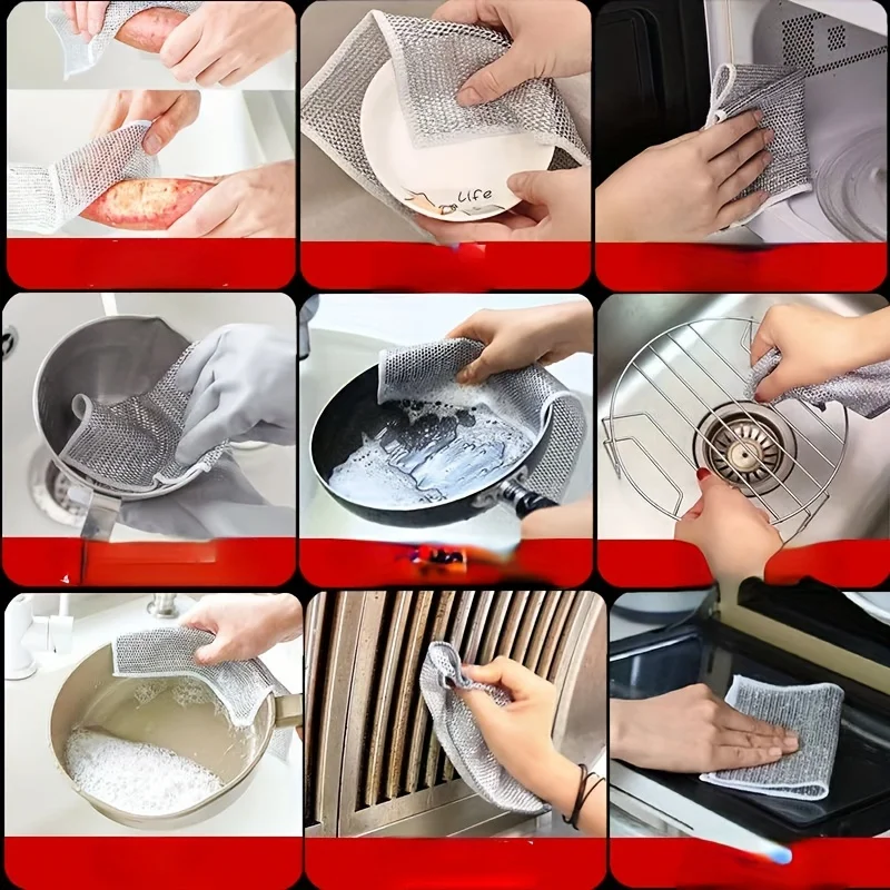Combo Deal Disposable Food Cover Plastic Wrap 100 Pcs + 2 Pcs Dishwashing Rug - Image 8