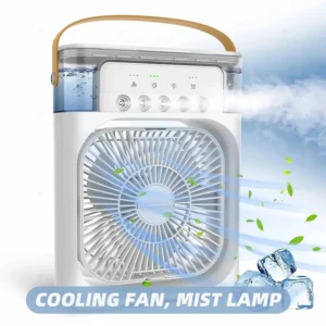 Mist fan | Portable Cooling Fan - 11inch | USB Electric Fan with LED Night Light, Fine Mist Water, and Humidifier Function | Led Night Light Water Mist  (Random Color)