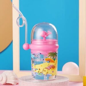 Children Whale Spray Cup Sippy Bottle Cartoon Baby with Sippy Kettle Outdoor Portable (Random Color)