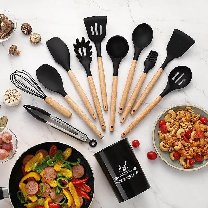 12 Pcs Silicone Cooking Utensils Kitchen Utensil Set (Random Color) - Image 13