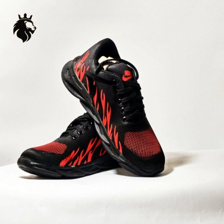 Men's Rubber Comfortable Joggers – Red Fire