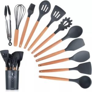 12 Pcs Silicone Cooking Utensils Kitchen Utensil Set (Random Color)