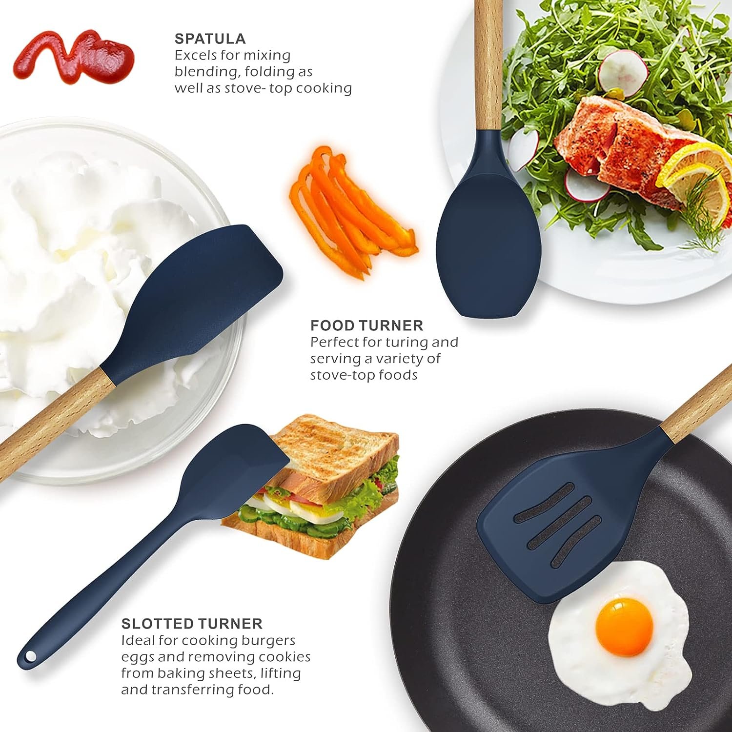 12 Pcs Silicone Cooking Utensils Kitchen Utensil Set (Random Color) - Image 4