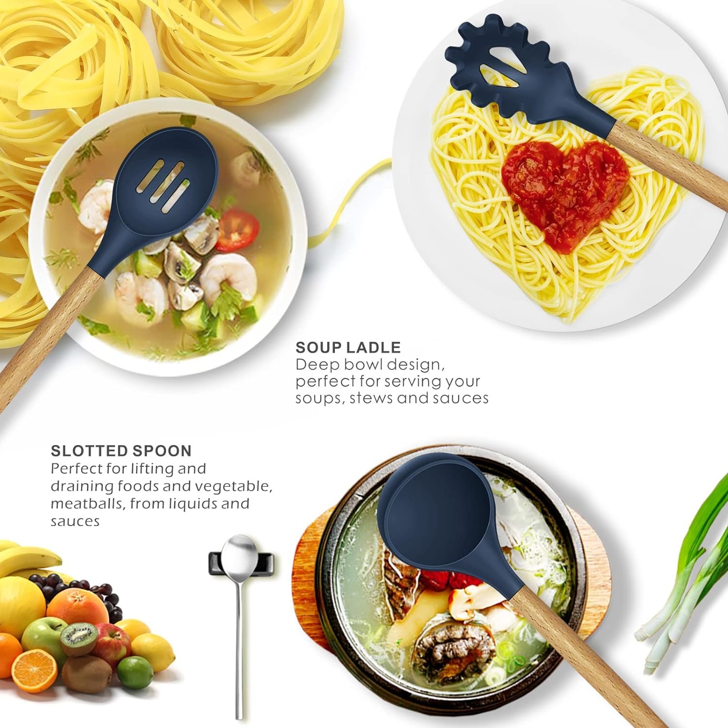 12 Pcs Silicone Cooking Utensils Kitchen Utensil Set (Random Color) - Image 3