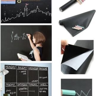PVC Vinyl Black Board Wall Sticker Removable, with (2 pcs chalks)  For Kids Bedroom Size/Dimension 16*60 cm Size
