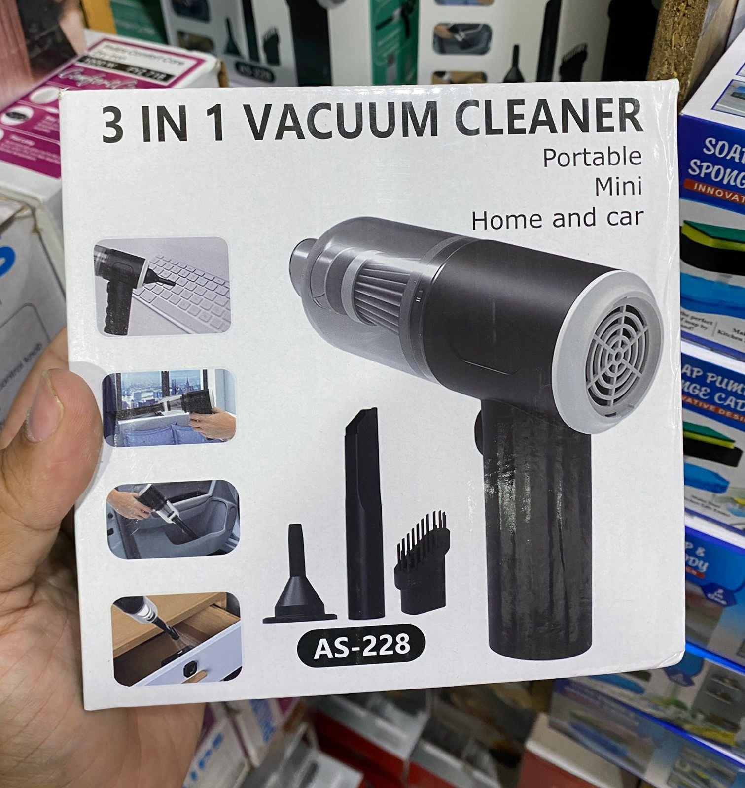 3 In 1 Portable Vacuum Cleaner Wireless Hand-held Cleaning For Car Home (As 228) - Image 2