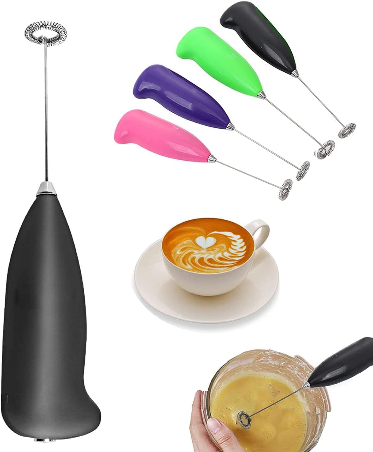 Electric Egg Beater Milk Drink Coffee Whisk Mixer Foamer Mini Handle Stirrer Practical Cooking (Random Color) - Image 8