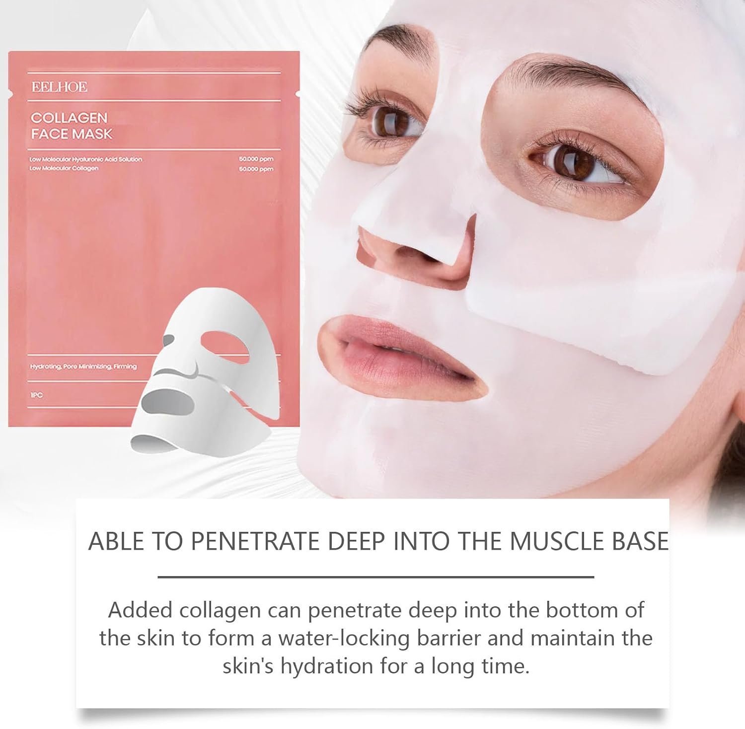1 Pc Bio-Collagen Real Deep Mask, Hydrating Over Night, Facial Sheet Mask, Pore Minimising, - Image 2