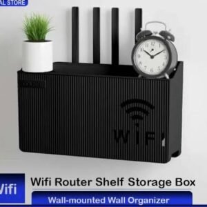 WiFi Router Shelf & Cable Organizer – Wall-Mount ABS Plastic Storage Box for Routers, Power (Random Color)