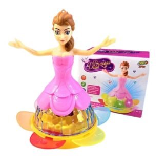 Princess Dancing Doll Toy with 3D Lights, Music & Rotating Movement – Musical LED Doll for Kids