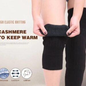 Unisex Wool Knee-Length Leg Warmers – Plain Black