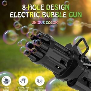 Electric Gatling Bubble Gun – 8 Hole Automatic Bubble Blaster Toy Gun