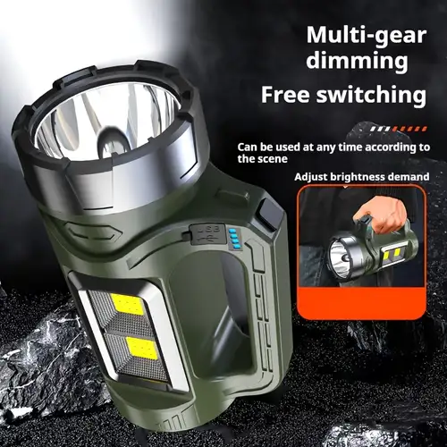 Solar Searchlight flashlight rechargeable heavyduty original flashlight waterproof Search light long range Handheld Flashlight Spotlight Portable Lantern cob light led flashlight heavy duty torch light powerful japan original emergency light torchlight - Image 2