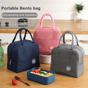 Portable Thermal Insulated Lunch Bag – Stylish And Durable Lunch Box Tote Cooler For Women, (Random Color)