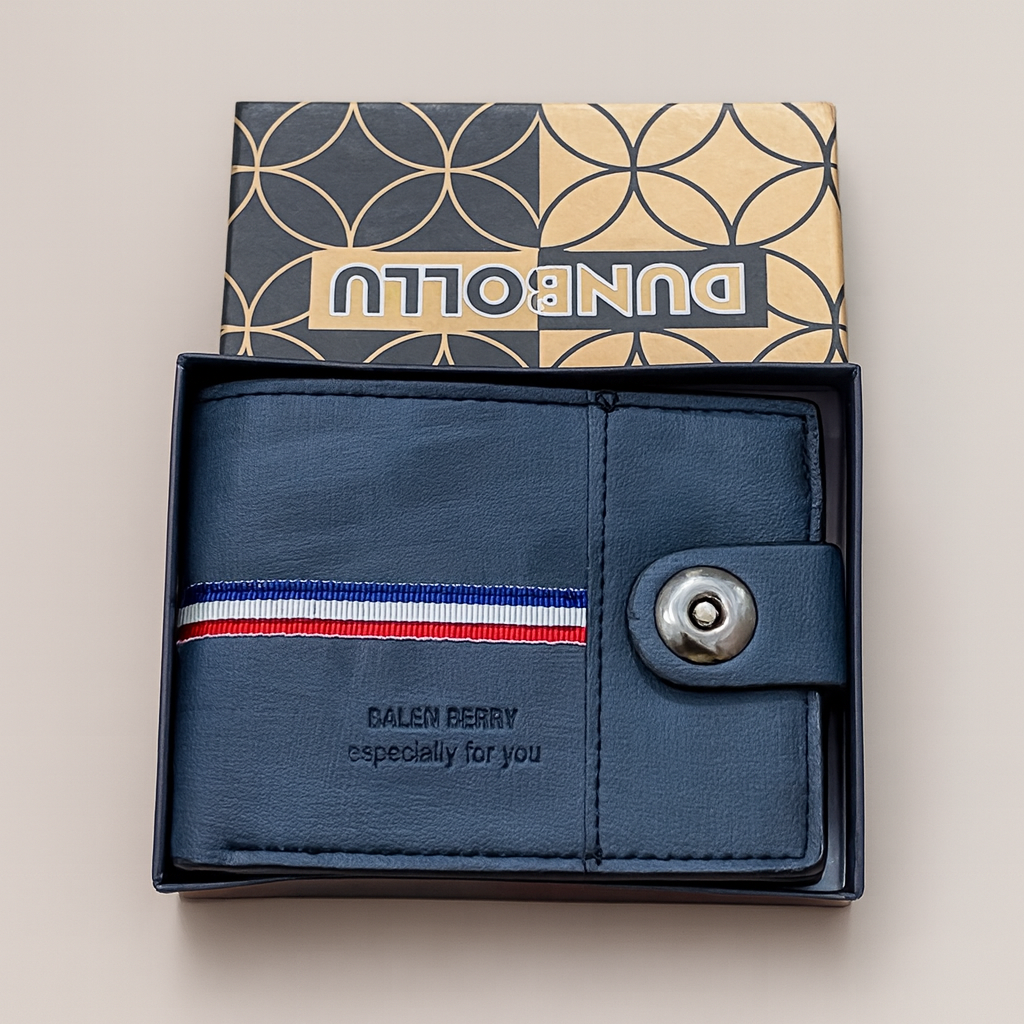 Men PU Leather Wallet with Box