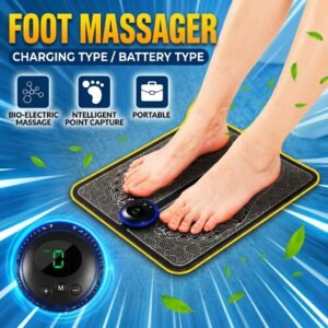 EMS Foot Massager Mat Electric USB Charging Smart Display Tens Acupuncture Feet Cushion Blood