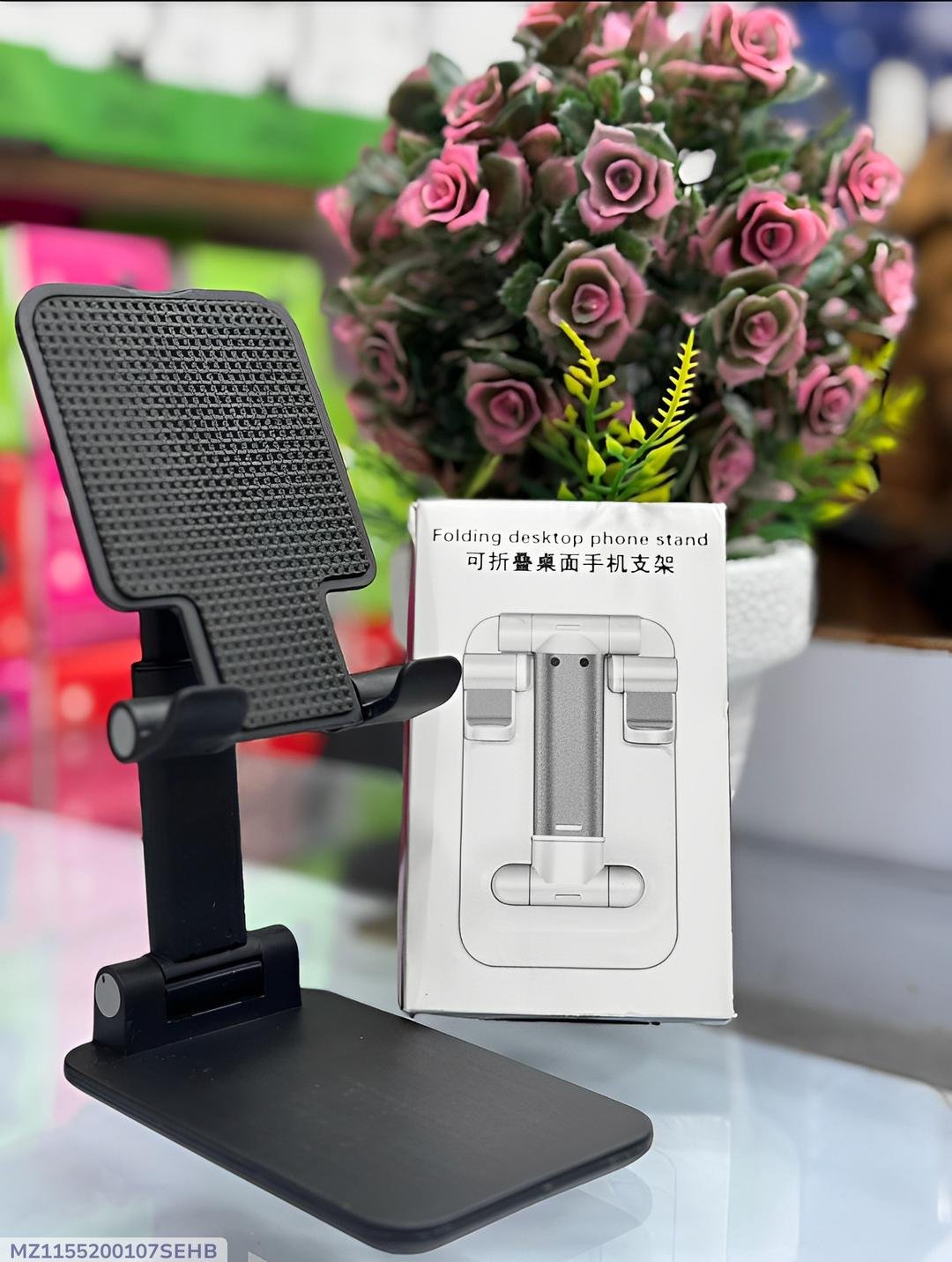 Premium Foldable Desktop Stand – Adjustable Height & Multi-Angle Portable Mount for All Mobiles & Tablets - Image 4