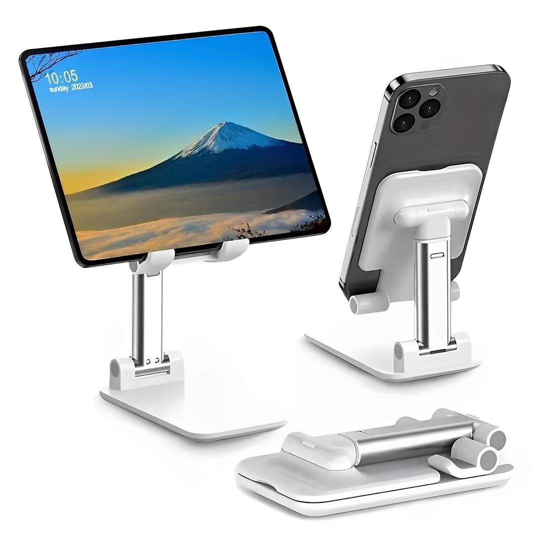 Premium Foldable Desktop Stand – Adjustable Height & Multi-Angle Portable Mount for All Mobiles & Tablets - Image 2