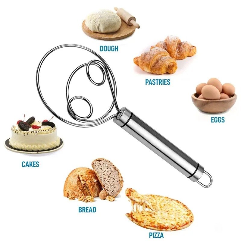 Manual Non Stick Steel Flour Cream Mixer Beater - Image 4