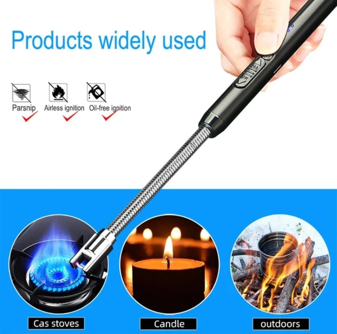 Arc Rechargeable Kitchen Lighter - Ignition Tool Designed For Flame Generation And Daily Cooking Routine - Type C, Metal Body
