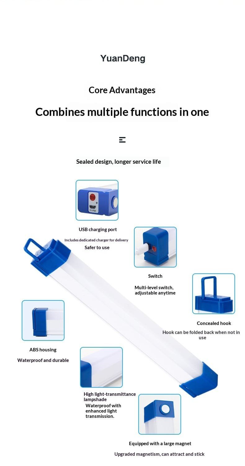 Tube Light Big Emergency Rechargeable Outdoor LED For load shedding camping and everyday lighting needs - Image 3
