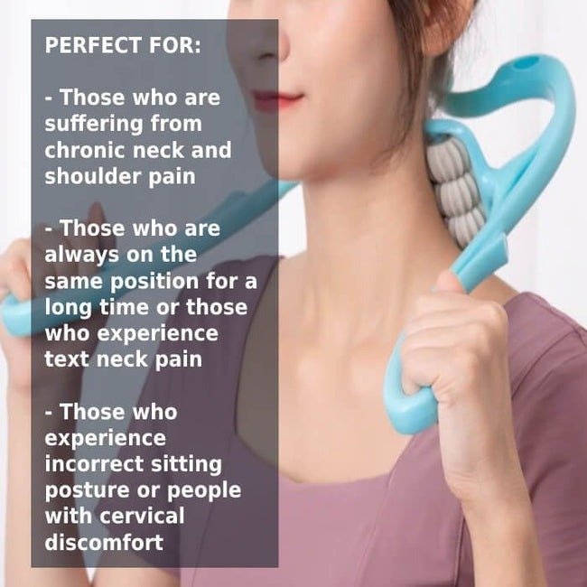 6 Wheel Pressure Point Neck Massager Relieve Neck, Back And Shoulder Pain (Random Color) - Image 9