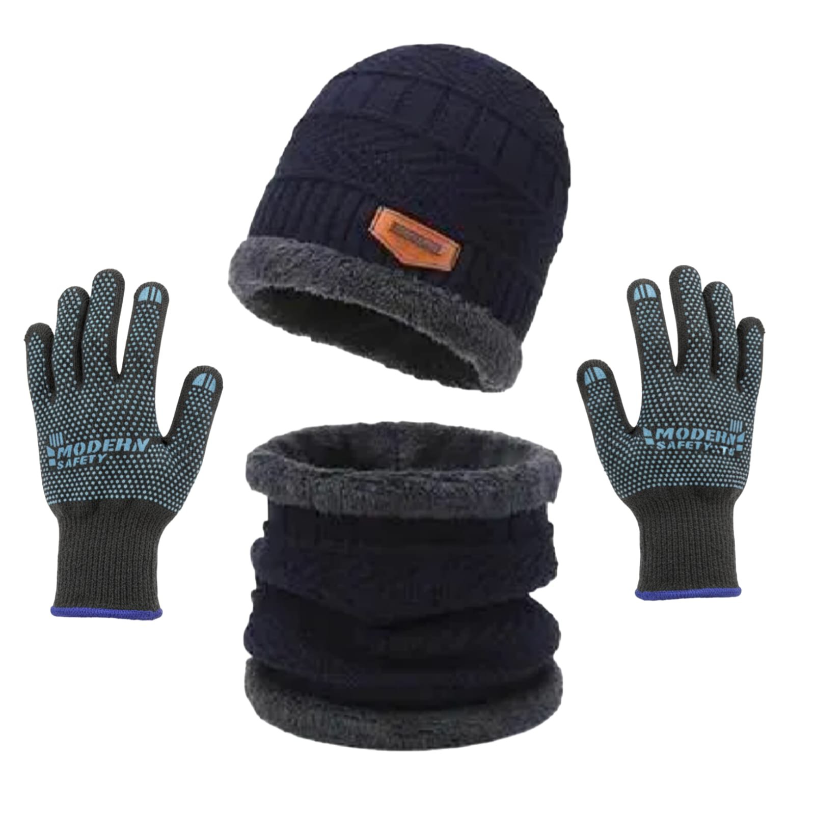 Knitted Winter Beanie, Neck Gaiter & Touchscreen Gloves Set - Image 4