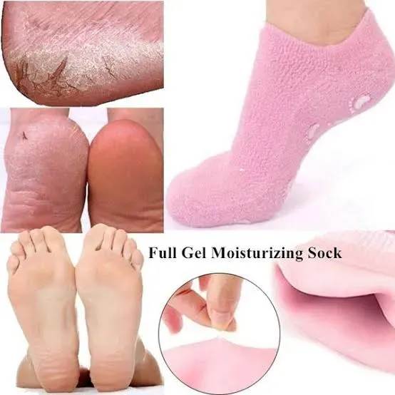 1 Pair Reusable Silicone Spa Gel Socks For Dry Feet And Cracked Heel Treatment – Moisturizing - Image 3