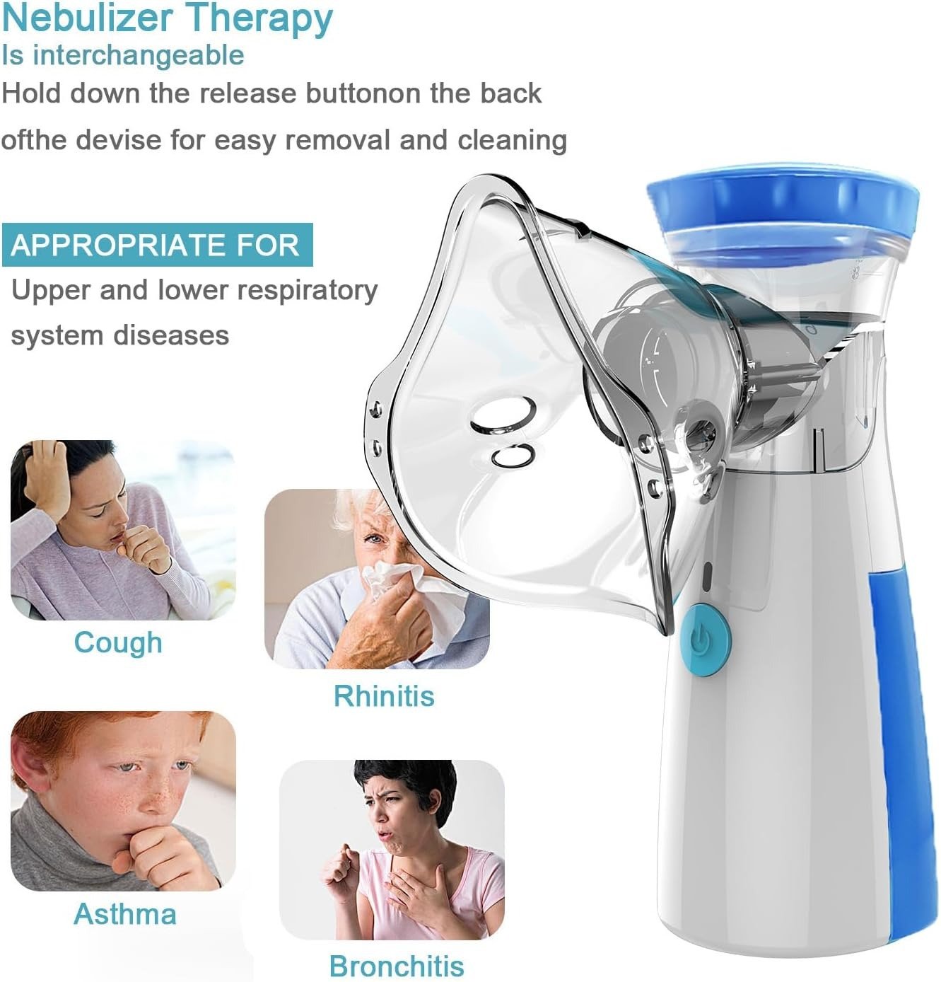 JSL-W302 Portable Mesh Nebulizer: Quiet, Low-Power Personal Inhaler for Efficient Respiratory Care - Image 2