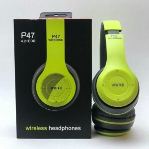 Long Listening Battery Fast Charging Wireless Bluetooth 5.1 Headphones With SD Card Function – P47 Model | Random Color
