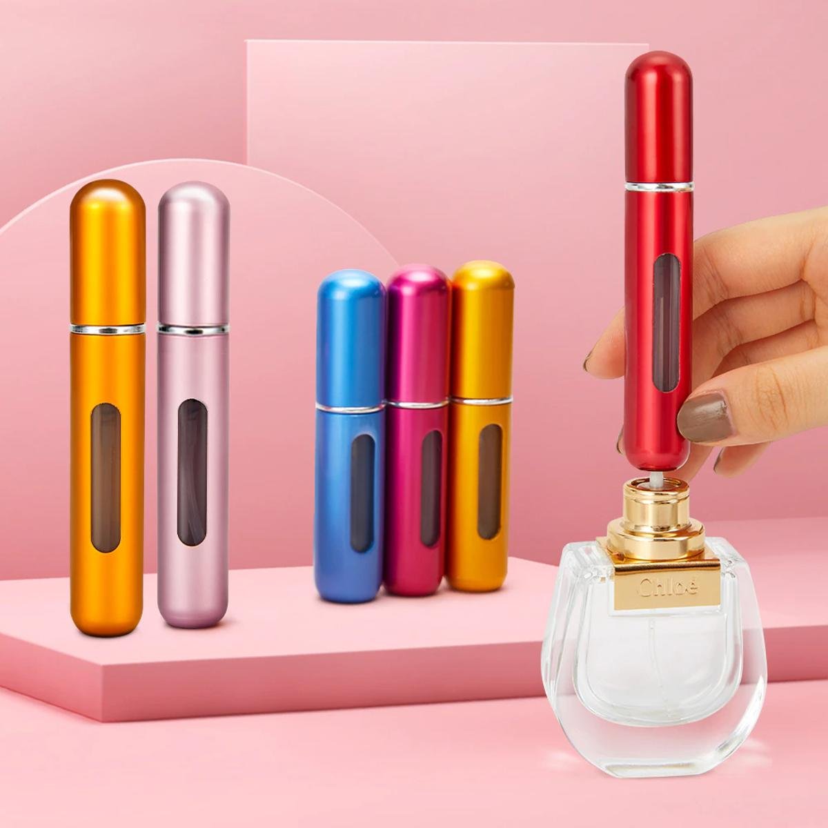 Portable Refillable Perfume Atomizer Spray Bottle - Travel Accessory Designed For Fragrance Storage And Daily Grooming Routine - 5ml (Random Color) - Image 2