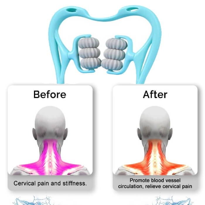 6 Wheel Pressure Point Neck Massager Relieve Neck, Back And Shoulder Pain (Random Color) - Image 10