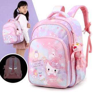 Hello Kitty Themed Pink Children School Bag Stylish Durable And Spacious Design For Daily School Use