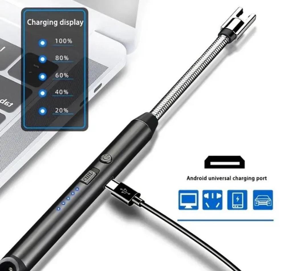 Rechargeable USB Electric Candle Lighter – Windproof Flameless Plasma Arc Lighter with 360° Flexible Long Neck - Image 5