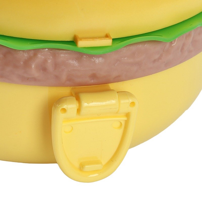 Lunch Box For Kids Burger Hamburger Shaped Multi Layer 6x3.5 Inches Multicolor Portable Food - Image 5