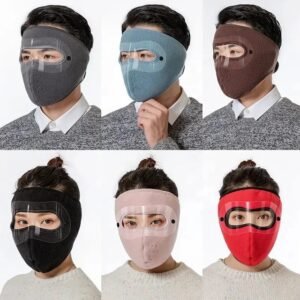Winter Fleece Full Face Shield – Windproof & Anti-Fog