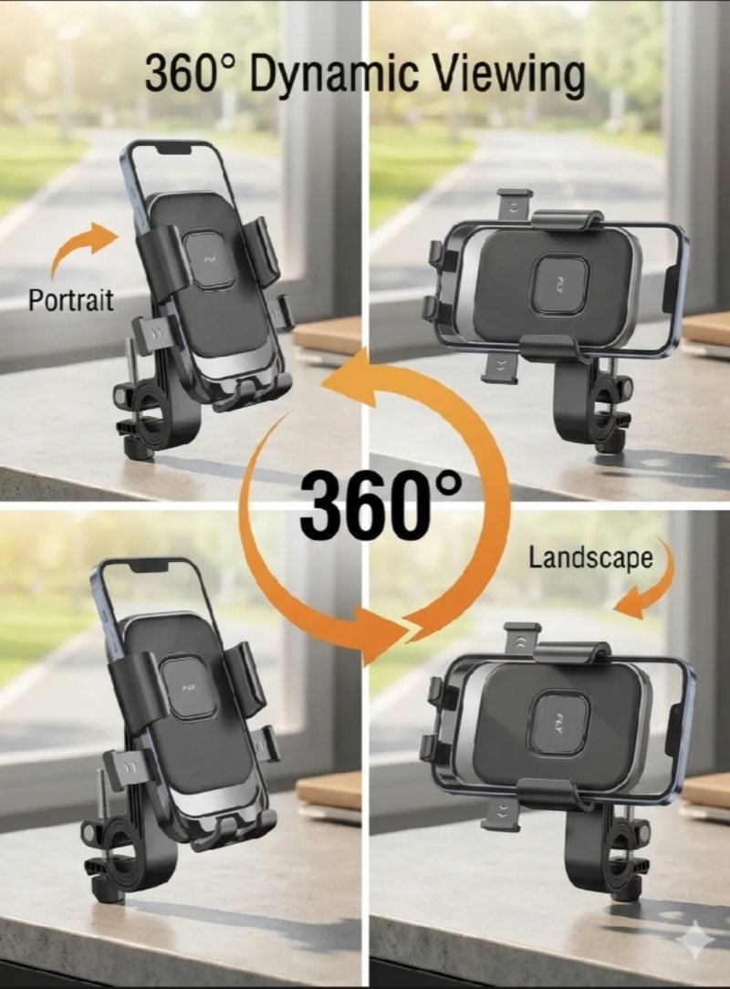 FLY PT-030 Universal Bike Phone Holder Secure Stable Hands Free Riding With 360 Degree Adjustable Viewing - Image 3