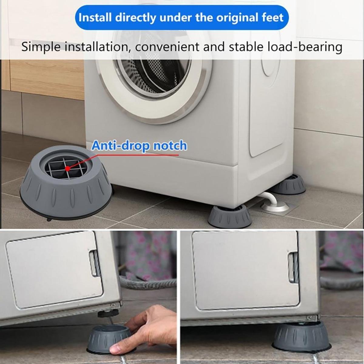 4Pcs Universal Anti-Vibration Feet Pads — Non-Slip Rubber Mats for Washing Machines, Dryers, Refrigerators & Furniture | Noise & Shake Reduction ( Big Size) - Image 2