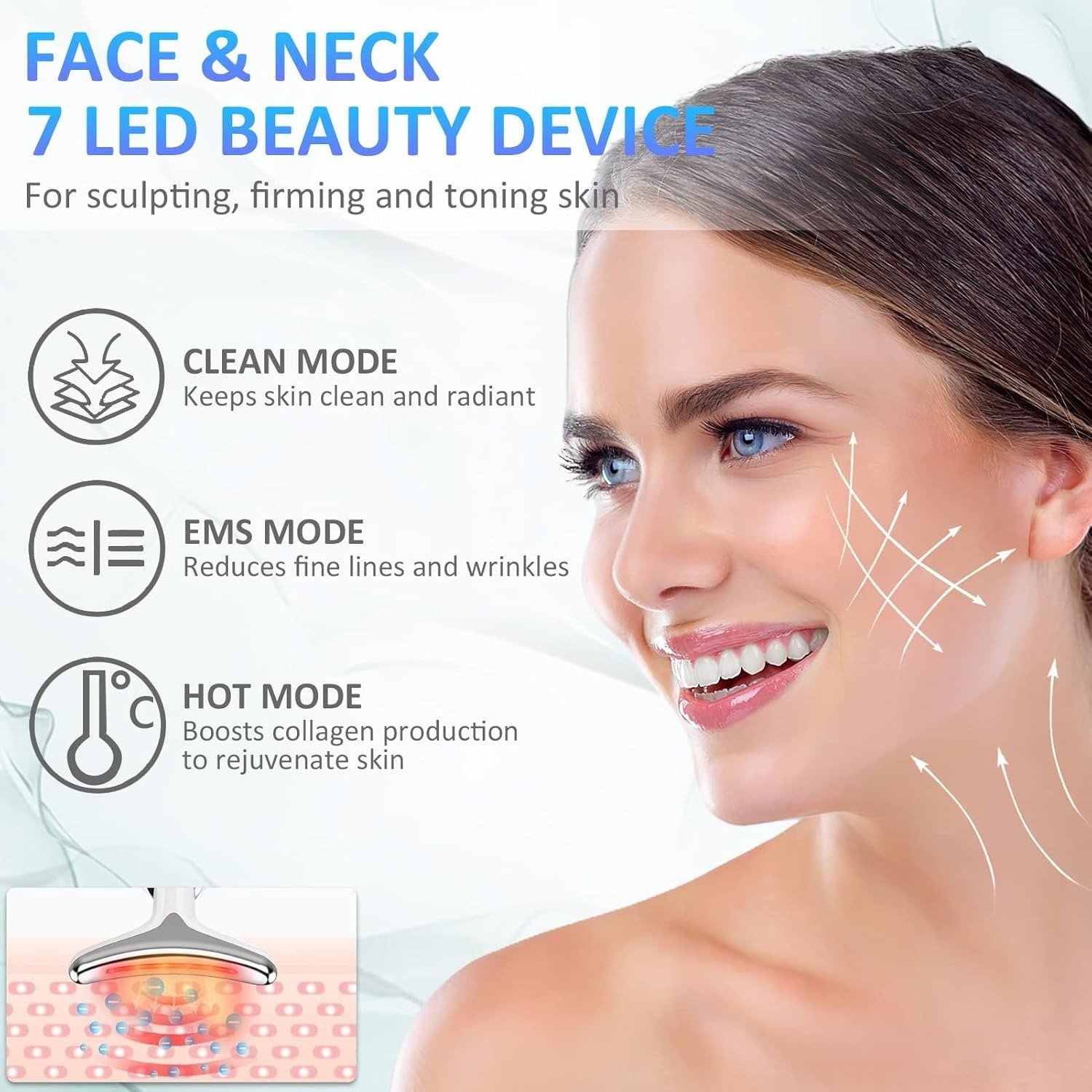ES-1081 Massager Intense Pulsed Light Wrinkles Reducing Instrument - ESX - Anti Ageing & Reduces Puffiness | Face Massager For Fine Line & Wrinkles - Random Color - Image 7