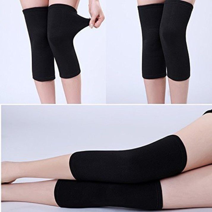 Unisex Wool Knee-Length Leg Warmers – Plain Black - Image 5