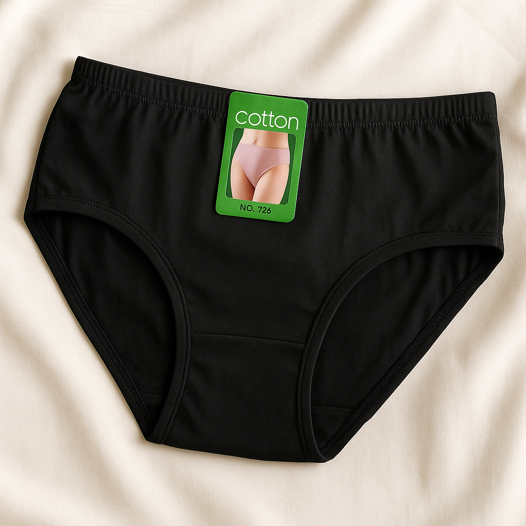 2 Pcs Women’s Cotton Plain Panties – Soft & Comfortable Underwear (Skin, Black | S/M/L) - Image 2