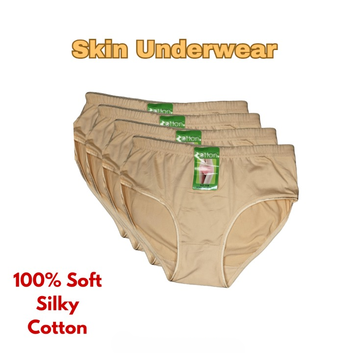 2 Pcs Women’s Cotton Plain Panties – Soft & Comfortable Underwear (Skin, Black | S/M/L) - Image 4